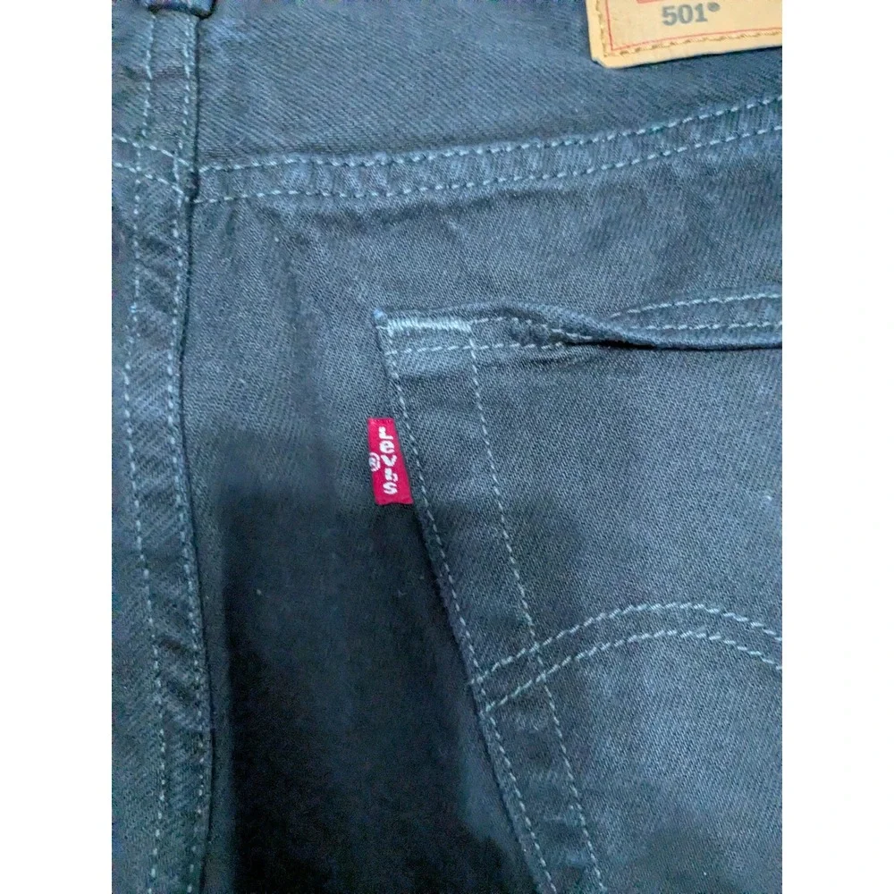 Levis 501 Original Fit Mens Black Straight Leg Button Fly Jeans W34 L36